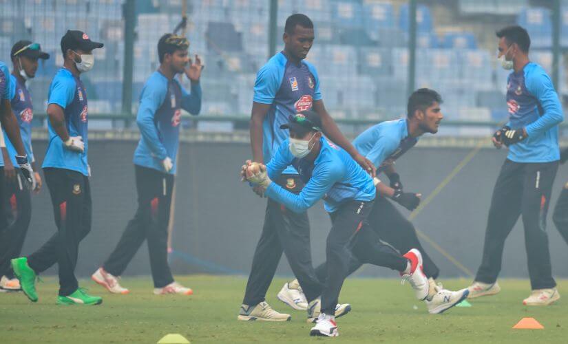 Bangladesh Players Wearing Masks During Practice in Delhi